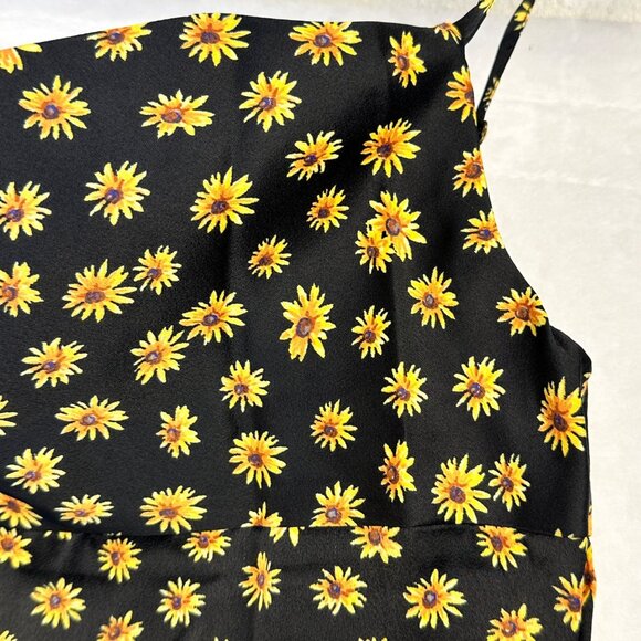 WeWoreWhat Black Babydoll Midi Slip Dress Sz 4 Daisy Print Fairy Grunge NWT - Picture 6 of 14